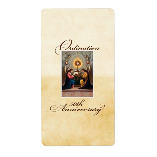 50e Ordination Jubileum Angels at Altar Etiket (Voorkant)