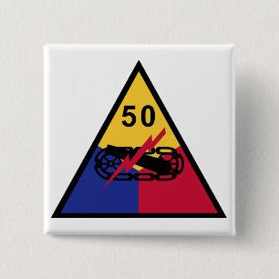 50e pantserdivisie vierkante button 5,1 cm