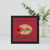 50e papaverbloem - uitnodiging voor geboorte (Staand voorkant)