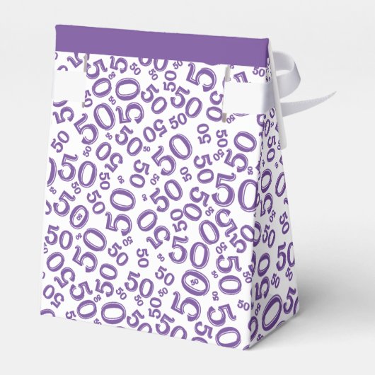 50e Partij Willekeurig Getal Patroon Paarse/Wit Bedankdoosjes (Achterkant)