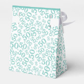 50e Partij Willekeurige Getal Patroon Blauwgroen/W Bedankdoosjes (Achterkant)