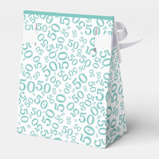 50e Partij Willekeurige Getal Patroon Blauwgroen/W Bedankdoosjes (Achterkant)