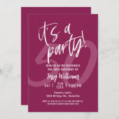 50e Pink Fun Anniversaire Invitation (Devant / Derrière)