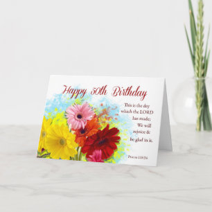 50e Religieuze Dag, Gerbera Daises Flowers Kaart