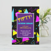 50e Retro Kleurrijke Verjaardag Viering Kaart (Staand voorkant)