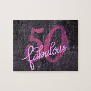 50e roze Paars 50 en Fabulous Custom Party Legpuzzel