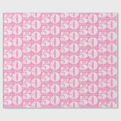 50e roze verjaardag cadeaupapier (Vlak)