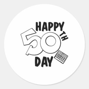 50e schooldag voor leraar of kind student ronde sticker