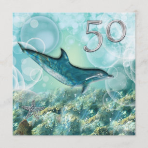 50e strand tropische verjaardagsfeest kaart
