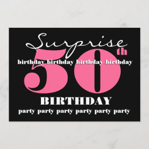 50e SUPRISE Birthday Party Invitation Sjabloon Kaart