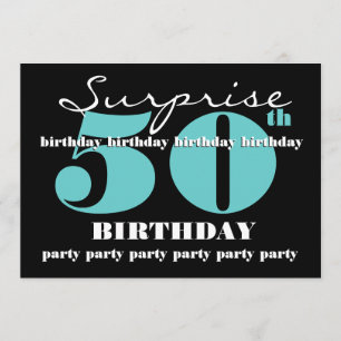 50e SUPRISE Birthday Party Invitation Sjabloon Kaart