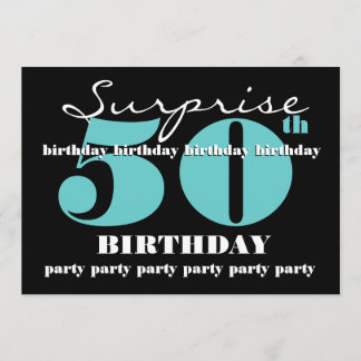 50e SUPRISE Birthday Party Invitation Sjabloon Kaart