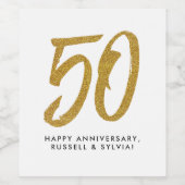 50e trouwdag gouden gunst wijn etiket (Enkel label)