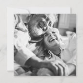 50e trouwdag loofwerk zwart goud foto save the date (Achterkant)