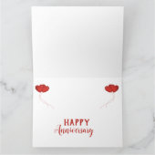 50e trouwdag rode hartballonnen bedankkaart (Binnen)