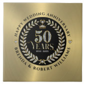 50e trouwdag wit glitter en goud tegeltje (Voorkant)