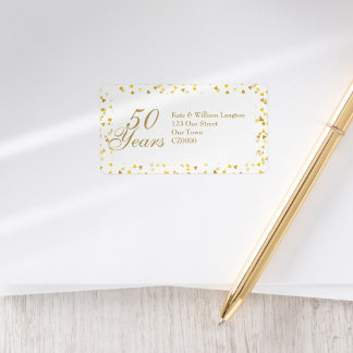 50e trouwjubileum gouden harten adres etiket