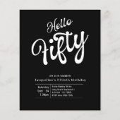 50e uitnodiging van 50e verjaardag in het zwart-wi flyer (Voorkant)