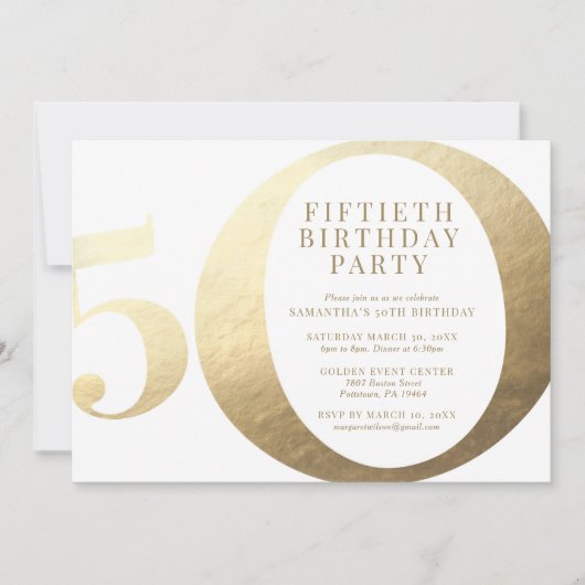 50e uitnodiging van de Birthday Party (Voorkant)