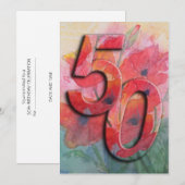 50e uitnodiging van de Birthday Party (Voorkant / Achterkant)