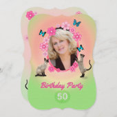 50e uitnodiging van de Birthday Party (Voorkant / Achterkant)