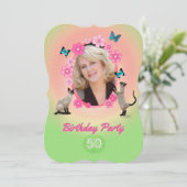 50e uitnodiging van de Birthday Party (Staand voorkant)