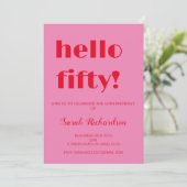 50e uitnodiging van de verjaardag (Staand voorkant)