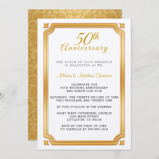 50e uitnodiging voor het Jubileum van het Golden W (Voorkant / Achterkant)