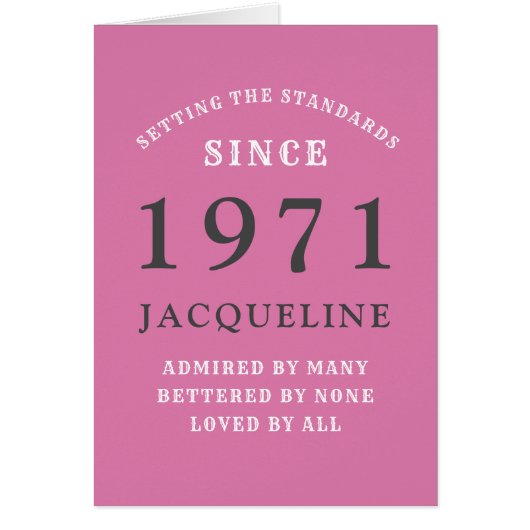 50e verjaardag 1971 roze zwart voor haar persoonli (Voorkant)