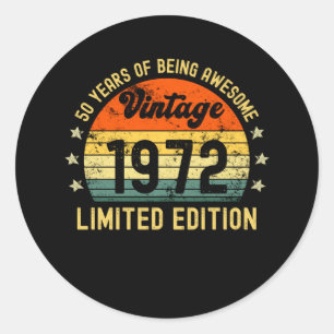 50e verjaardag  1972 beperkte uitgave ronde sticker