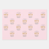 50e verjaardag 1972 Elegant Gold roze grijs Inpakpapier Vel (Voorkant)