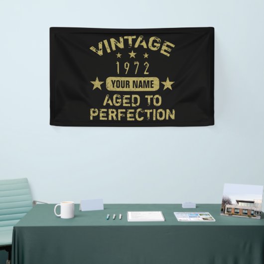 50e verjaardag 1972 Jouw naam toevoegen Spandoek (Beurs)
