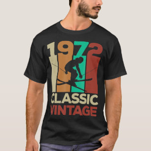 50e verjaardag 1972 Ski Skier Retro T-shirt