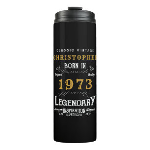 50e verjaardag 1973 Legendary Black Gold Add Name Thermosbeker