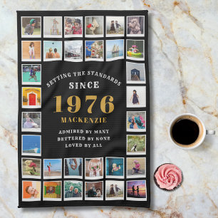 50e verjaardag 1976 familieherinneringen fotocolla theedoek
