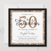 50e verjaardag 50 en ABULOUS elegant script Kaart (Voorkant)