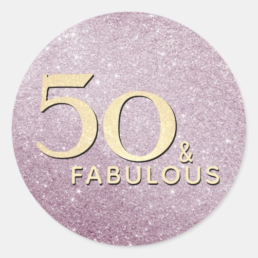 50e verjaardag 50 en Fabulous Silver Gold Glitter Ronde Sticker (Voorkant)