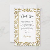 50e Verjaardag 50 Fabulous Gold Leaves Swirl Afbee Bedankkaart (Voorkant)