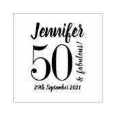 50e verjaardag 50 & Fabulous Script Typografie Rubberstempel (Afrduk)