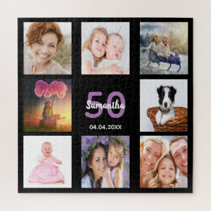 50e verjaardag 50 foto collage zwarte vrouw legpuzzel
