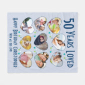 50e verjaardag 50 jaar achtergelaten foto collage fleece deken (Voorkant (Horizontaal))