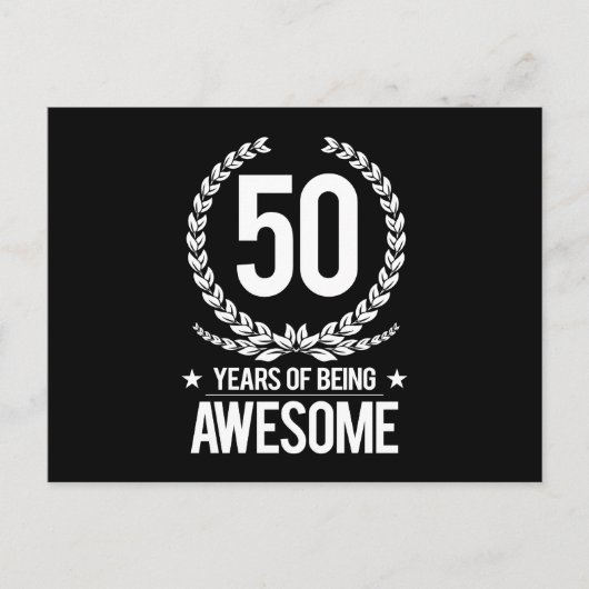 50e verjaardag (50 jaar Geweldige) Briefkaart (Voorkant)