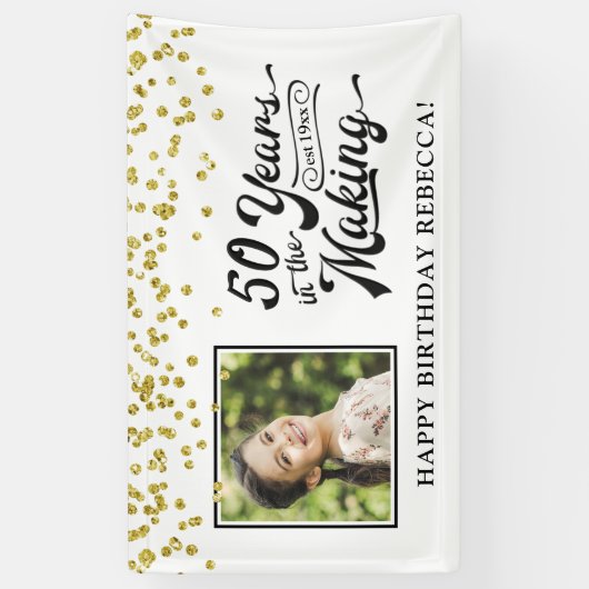 50e verjaardag 50 JAAR IN DE MAAK Foto Spandoek (Verticaal)