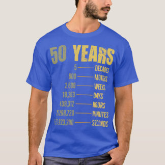 50e verjaardag 50 jaar oude grappige citaat t-shirt
