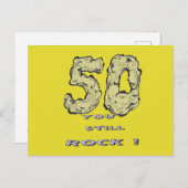 50e verjaardag Aangepaste achtergrondkleur ansicht Briefkaart (Voorkant / Achterkant)