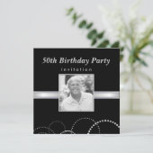 50e verjaardag - Aangepaste fotouitnodigingen Kaart (Staand voorkant)