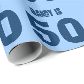 50e verjaardag Aangepaste naam Aangepaste kleur BL Cadeaupapier (Rol Hoek)