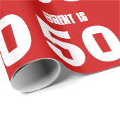 50e verjaardag Aangepaste naam Aangepaste kleur RE Cadeaupapier (Rol Hoek)