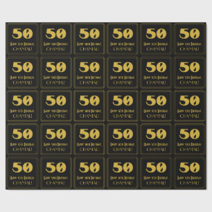 50e verjaardag – Art Deco geïnspireerde uitstralin Cadeaupapier