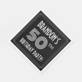 50e verjaardag: Art Deco Style + aangepaste naam Servet (Hoek)